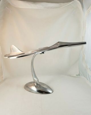 Vintage Style Art Deco Airplane Metal Sculpture 17.  5” L