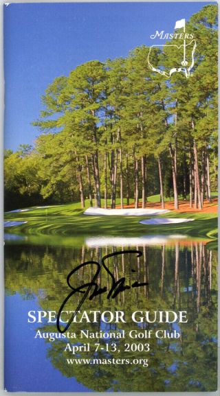 Jack Nicklaus Autographed 2003 Augusta National Golf Club Program Jsa P98635