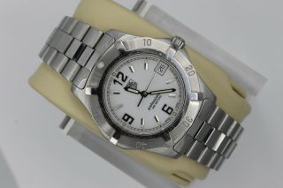 Tag Heuer 2000 White Wn1111 Classic Professional Ss Watch Mens Glass Wk1111