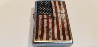 Zippo Cigarette Lighter 2016 American Flag Very Little With Flint