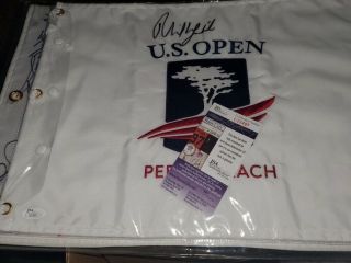 Phil Mickelson Autographed 2019 Us Open Flag Jsa Certified
