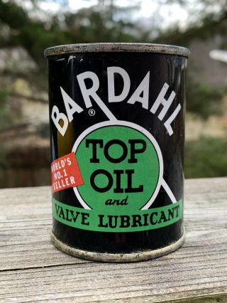 Vintage Bardahl Top Oil Lubricant Coin Bank 4 Oz Metal Oil Can Gas Sign