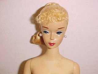 Vintage 3 Barbie Doll Blonde Blue Eyeliner