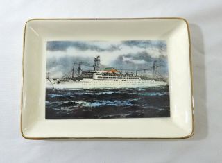 Vtg 1958 Ss Argentina Cruise Ship Commemorative Porcelain Dish Plate Tray Plaque