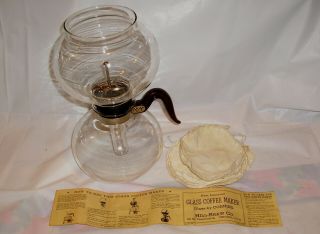 Vintage Vaculator Coffee Maker W/ Cloth Filters & Instructions - Made In Chicago