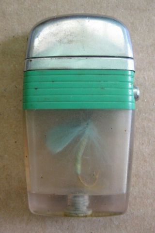 Vintage " Vu Lighter Co.  " (fly Fishing Lure) Made In U.  S.  A.  Lighter