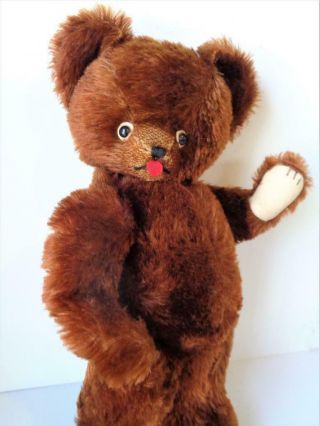 Old Vintage Brown Mohair Teddy Bear With Felt Tongue 1940s - 50s Cubby Ideal Deans
