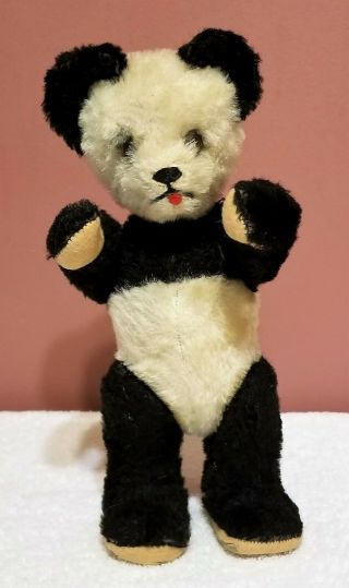 Rare Schuco Yes/no Mechanical Panda Bear,  7 " Tall,  Circa 1950s,  Mohair,  No Tags