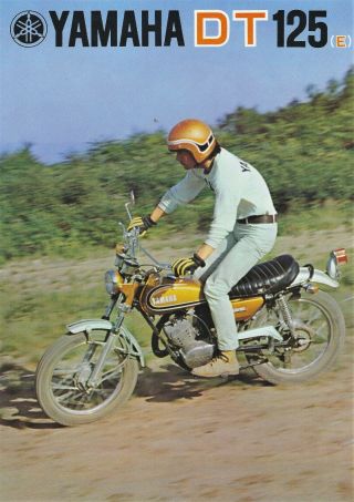 Vintage 1973 Yamaha Dt 125 E Sales Brochure / Motorcycle Literature