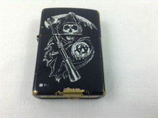 Zippo Sons Of Anarchy Black Matte Grim Reaper Lighter 28504