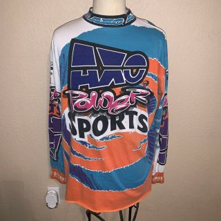 Vintage Axo Sports Motocross Long Sleeve Shirt Size Xl 1994 All Over Print Bike