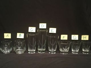 STYLE C - Blakely Oil Gas Station Etched Cactus Glasses Vtg AZ Water Iced Tea 2