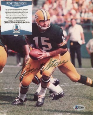 Bart Starr Green Bay Packers Signed Autographed 8x10 Photo Beckett H42609