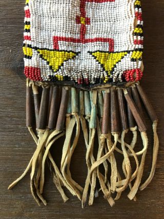 Antique Native American Beaded Pouch/strike A Light 2