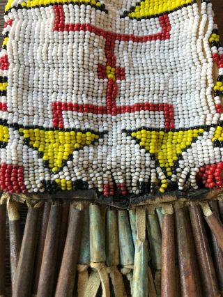 Antique Native American Beaded Pouch/strike A Light 3