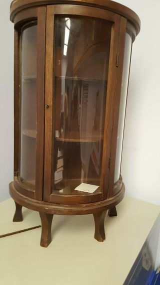 Antique Table Top Wooden Curio Cabinet With Legs