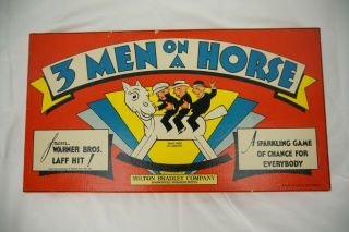 Vintage 1936 3 Men On A Horse Warner Bros Laff Hit Board Game Complete Near