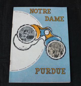 Vintage October 3,  1959 Notre Dame Vs.  Purdue Football Program,  Nick Buoniconti