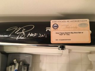 Mike Piazza Signed/Autographed Black Bat with HOF 2016 Inscription.  Steiner 2