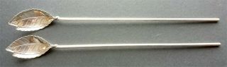 Tiffany & Co - Sterling Silver - Iced Tea Spoons Straw Sippers - Pair With Boxes