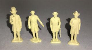 Vintage Marx Civil War Playset Matched Character Figures - Cream Color