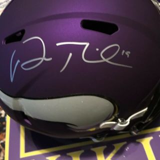 Adam Thielen Autographed Minnesota Vikings Full Size Helmet W/total Sports