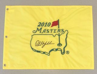 Phil Mickelson Signed Masters Flag 2010 Champion Autograph Augusta National