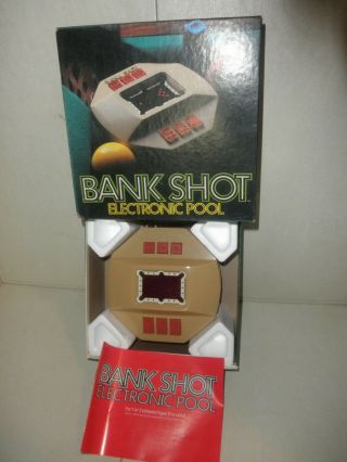 Vintage 1980 Parker Brothers Bank Shot Electronic Pool Handheld Game,  Box