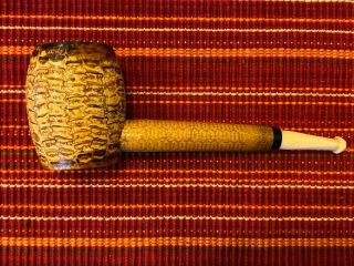 Vintage Unsmoked Corn Cob Pipe Marked Missouri Meerschaum - Honey Comb Stem
