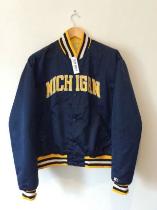 Vintage Michigan State Wolverines Ncaa Satin Bomber Starter Jacket.  Fab Five Era