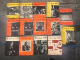 Theatre Arts Magazines 14 From 1941,  1942 Vintage Back Issues