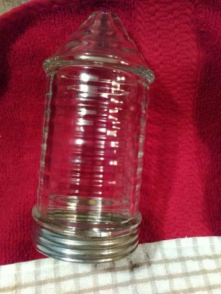 Vintage Ribbed Glass Sugar Shaker