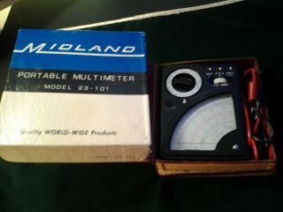 Midland Model 23 - 101 Volt Ohm Milliamp Meter/ Multimeter Vintage Made In Japan