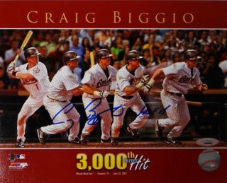 Craig Biggio Autographed Astros 8x10 Pf Photo 3000th Hit W/ Hof - Tristar Auth