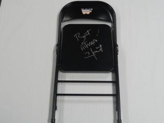 Bret The Hitman Hart Signed Steel Chair Wwf Wwe Exact Proof Autographed