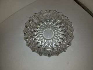 Vintage Clear Cut Glass Crystal Ashtray / Dish 7 " Round Heavy