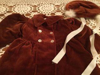 Doll Terri Lee Clothing Brown Velvet Coat And Hat Tagged 1950s