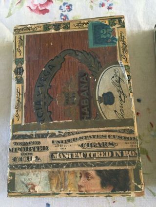 Vintage Garcia Y Vega Wooden Cigar Box,  Bonded Havana Senators - Tampa,  Fla.