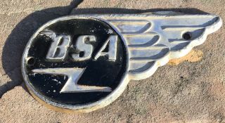 Vintage Single Bsa Motorcycle Side Panel Cover Emblem Badge A50 A65 Only One