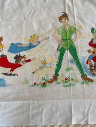 Vintage Walt Disney Productions Peter Pan Twin Flat Sheet