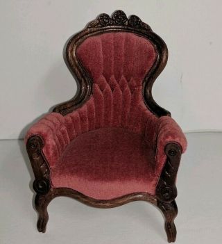 Dollhouse Miniature Vintage Artisan Made Victorian Chair,  1:12,  Signed Leonetta