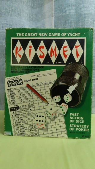 Vintage Board Game Kismet - " The Great Game Of Yaht - 1970