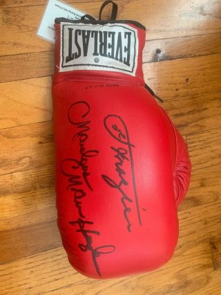 Joe Frazier & Marvin Hagler Signed Everlast Boxing Glove Boxing H.  O.  F