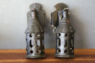 Antique Cast Iron Arts Crafts Porch Sconce Lights Fixtures Lanterns Gothic VTG 3