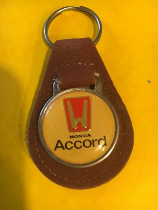 Vintage Honda Accord Key Ring Fob Chain Leather
