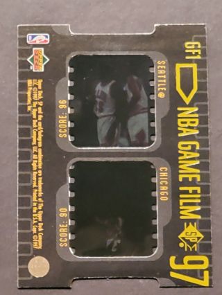 1996 - 97 SP NBA Game Film GF1 Michael Jordan Chicago Bulls Basketball Card 2
