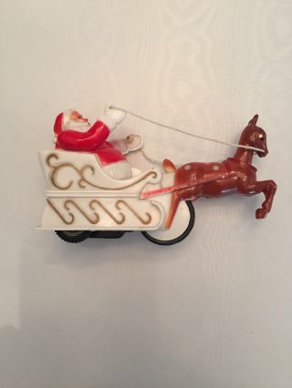 Vintage Hard Plastic Santa In Sleigh & Reindeer Friction Toy 6550 Elmar
