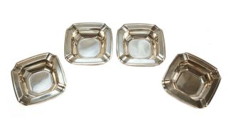 4 Tiffany & Co.  Makers Sterling Silver Ashtrays 20667,  Circa 1930