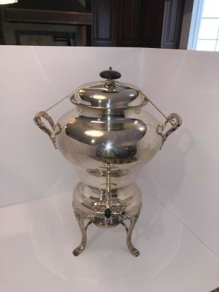 Antique Silver Plated Coffee / Tea Urn With Burner