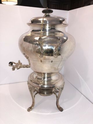Antique Silver Plated Coffee / Tea Urn with Burner 2